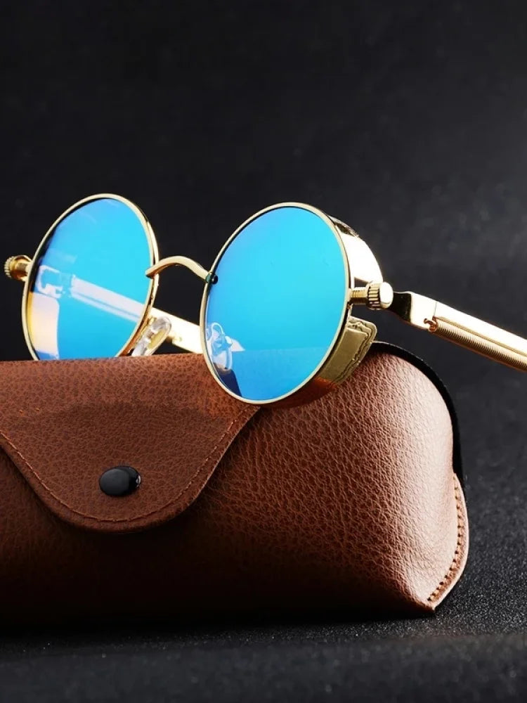 Metal Steampunk Sunglasses Men Women Fashion Round Glasses Brand Designer Vintage Sun Glasses High Quality Oculos de sol UV400