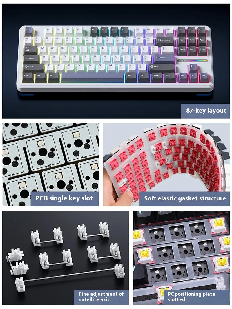 Aula Spider F87 Pro Mechanical Keyboard Wireless Customizable Triple Mode Bluetooth Gaming Esports Computer Side-Engraved Keycap