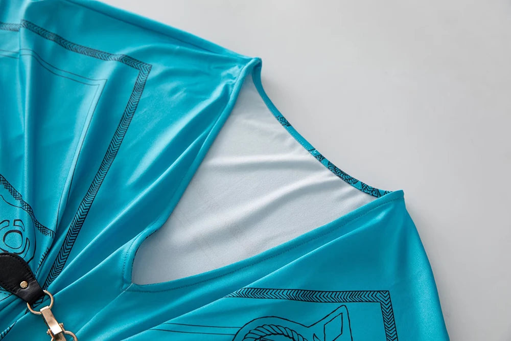 Women's Robes Sexy V Neck Batwing Sleeves Printed Loose Design Elegant Fashion Casul Long Dress Outerwear