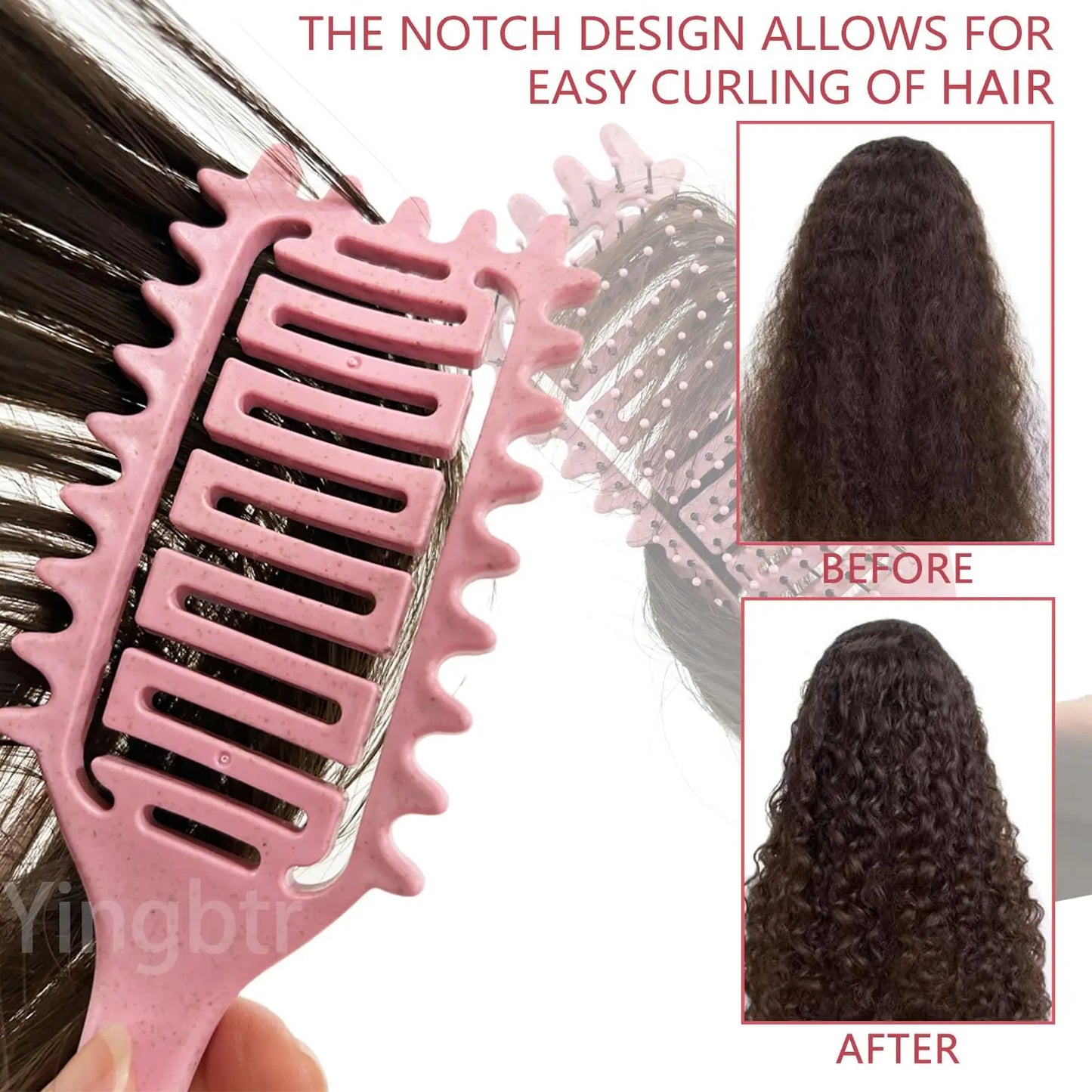 Curly Hair Brush Hollow out Design for Frizz Control & Define Curls, Styling Detangling Brush Beard Comb for Men Women