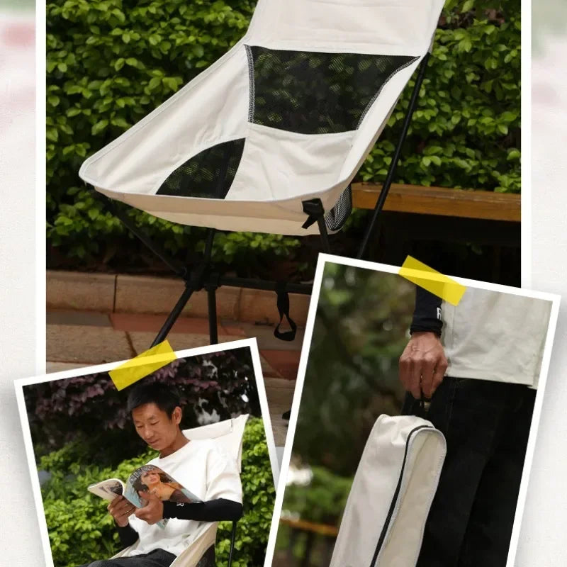 Outdoor Folding Chair Portable Ultralight Oxford Fabric Fishing Moon Chairs Detachable Hiking Camp Lightweight Chair Furniture