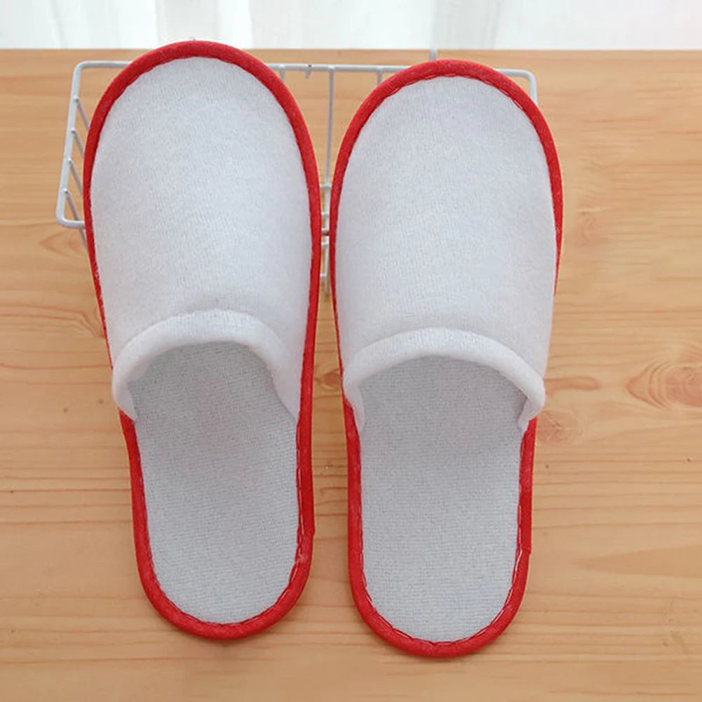 10Pair Lot Hotel Slippers Men Womens random color Velvet Travel Disposable Cotton Home Hospitality Shoes Cheap SPA Guest Slides
