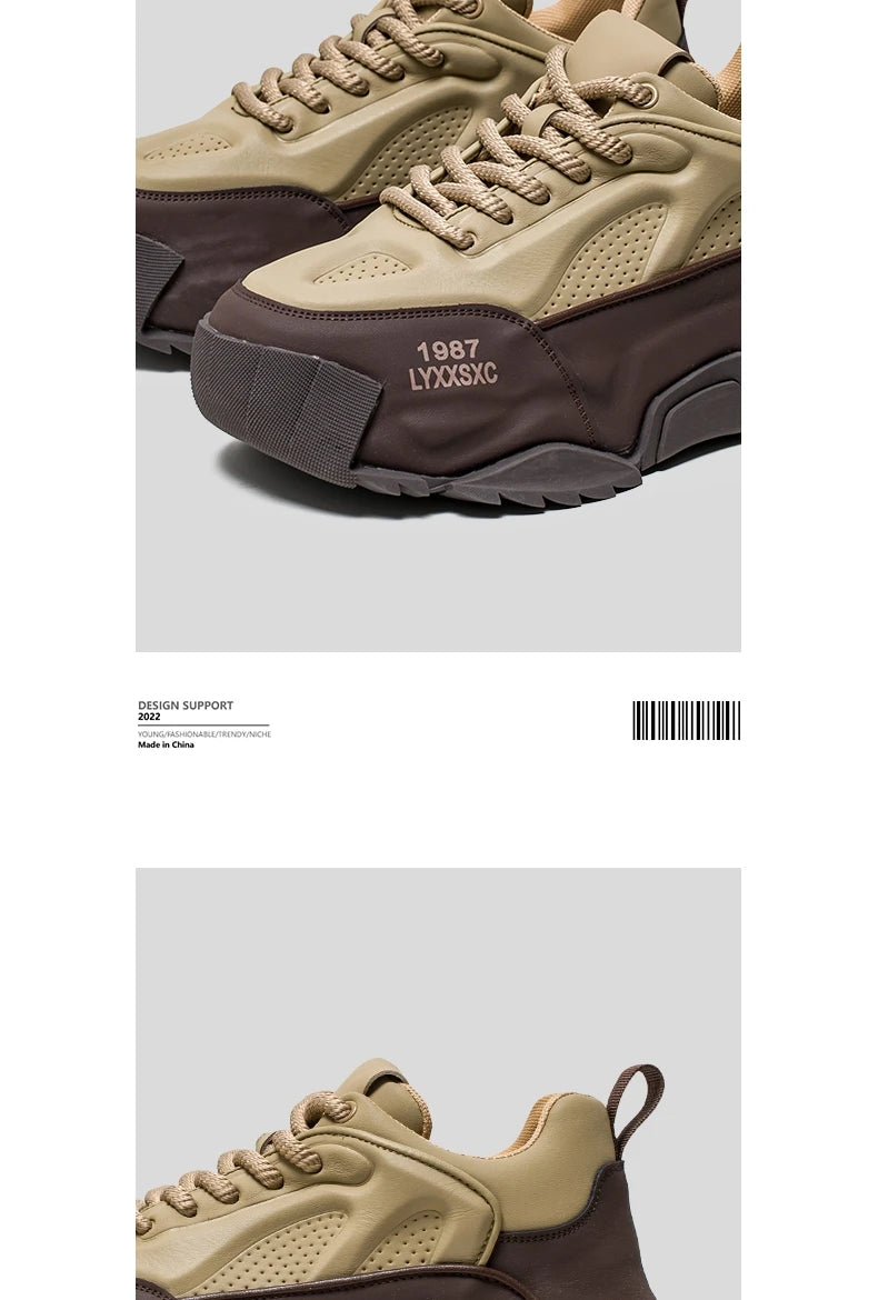 Loafers Men's sneakers Male sneakers Casual Shoes for men Sports and leisure Thick bottom Non-Slip Wear-resistant Work wear