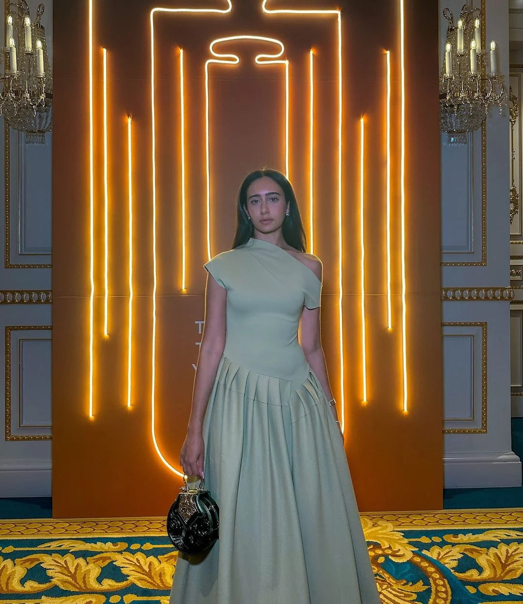 Summer Lady Patchwork Pleated Maxi Dress Chic Elegant Black Half-turtleneck Short Sleeve High Waist Dresses Office Street Robes