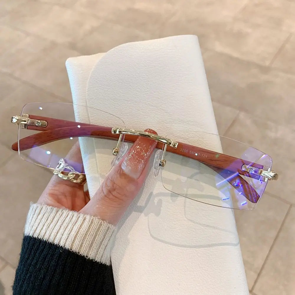 Trendy Punk Sunglasses Rimless Rectangle Sun Glasses for Men Women Fashion UV400 Driving Shades Frameless Gradient Eyewear