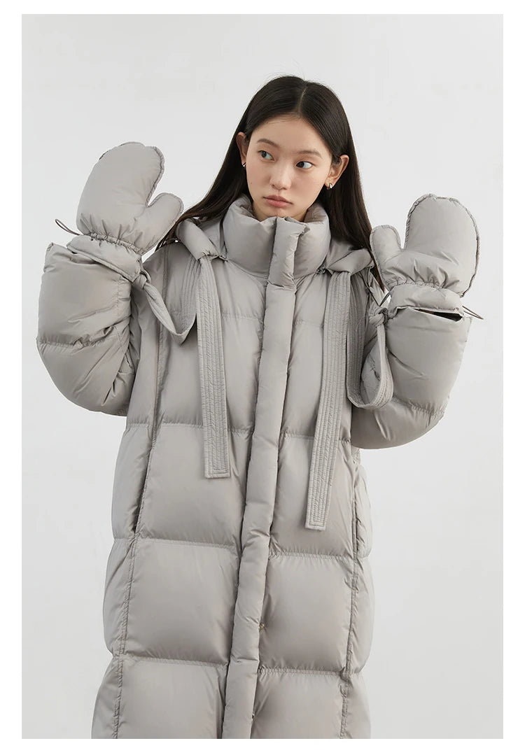 CHIC VEN New Women Down Coats Solid Loose Casual Hooded Down Jacket Female Soft 90 White Duck Down Coat Thick Autumn Winter 2024