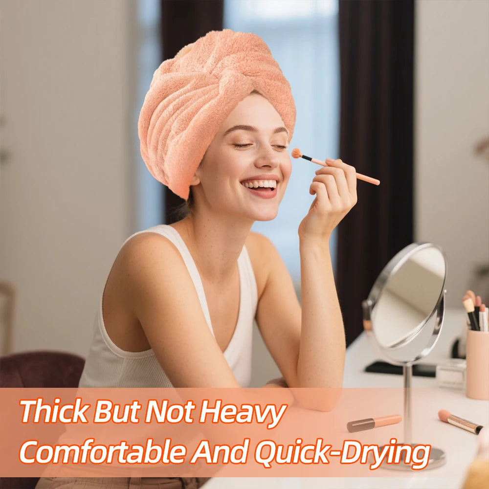 Wide tailed dry hair cap, hair towel for home use, soft and skin friendly, quick water absorption, not easy to shed hair