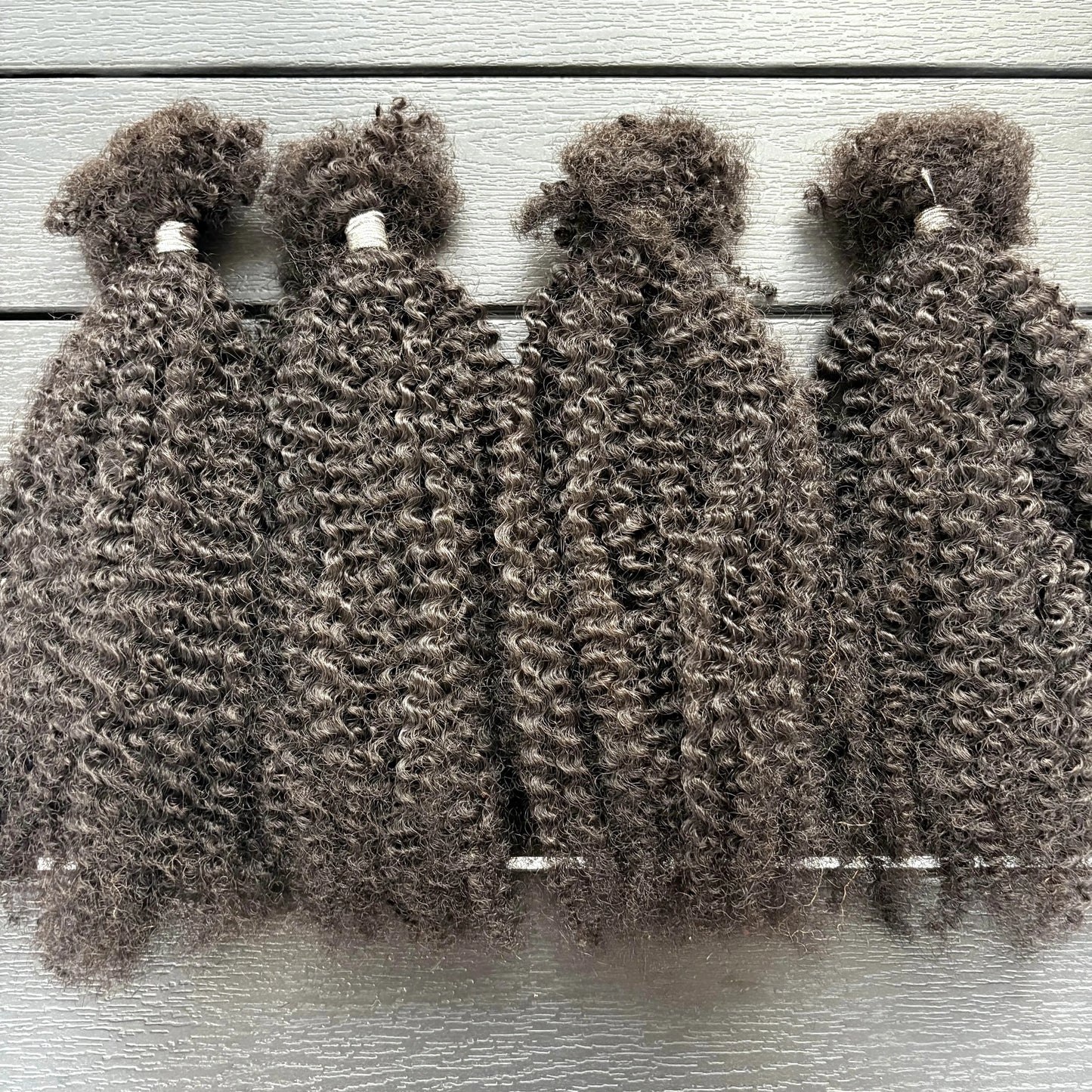 16Inch 30g/Bundle Ombre Afro Kinky Curly Human Hair Bulk Extension No Weft for Permanent Micro Locs/Twists/Braids/Repair Locs