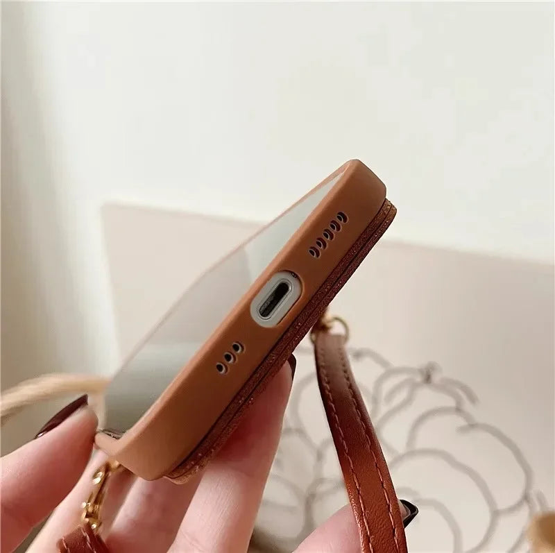 Cute Crossbody Lanyard Case For Xiaomi Redmi Note 14 Pro Plus 13 12 14C 13C Mi 14T X7 Strap Card Slots Phone 3D Love Heart Cover