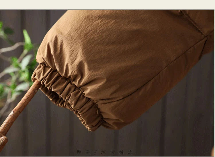 Schinteon Women White Duck Down Long Jacket Casual Loose Autumn Winter Outwear with Hood Warm Coat Big Pockets 2024 Korean Style