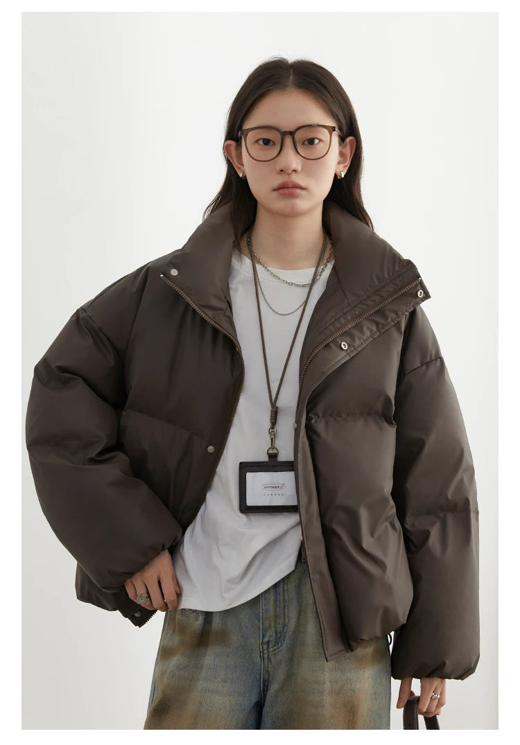 CHIC VEN Women Down Coats Solid Sports Casual Stand Collar PU 90 White Duck Down Ladies Down Jacket Autumn Winter 2025 Clothing