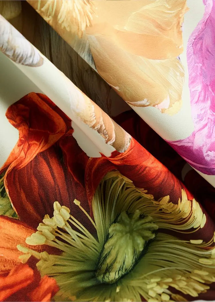 Women New Elegant Floral Printed Evening Maxi Dresses Loose One-Shoulder H-line Vacation Bohemia Dress