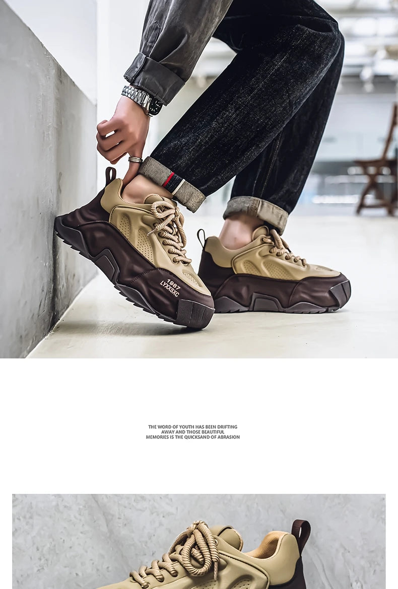 Loafers Men's sneakers Male sneakers Casual Shoes for men Sports and leisure Thick bottom Non-Slip Wear-resistant Work wear