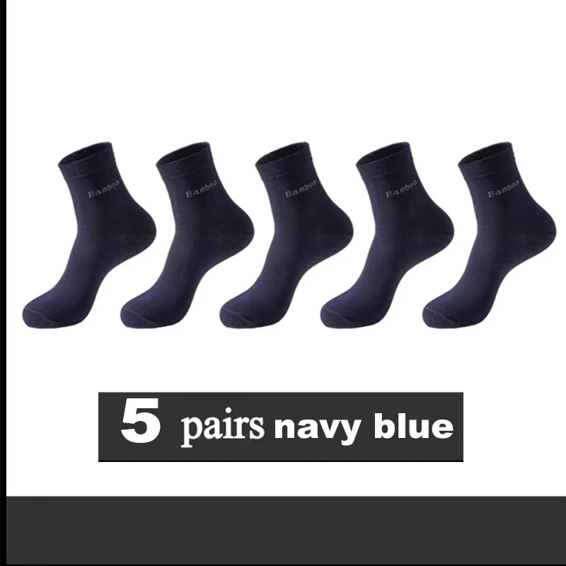 10/5Pairs Men Bamboo Socks Comfortable Breathable Casual Business Men's Crew Socks High Quality Guarantee Sox Male size 38-44