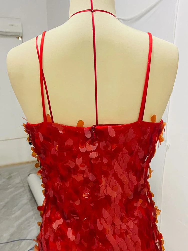 Sexy Women Maxi Dresses Elegant Sequins Sleeveless Female Long Dress Fashion  Solid Deep V Neck Ladies Party Robe Dress