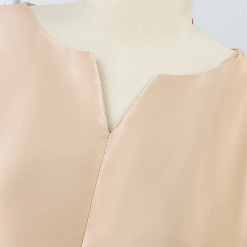 Bohemian Maxi Long Dress 2025 Women Satin Silk Sundress Elegant Summer Half Sleeve V Neck Vestidos Oversized Casual Loose Robe