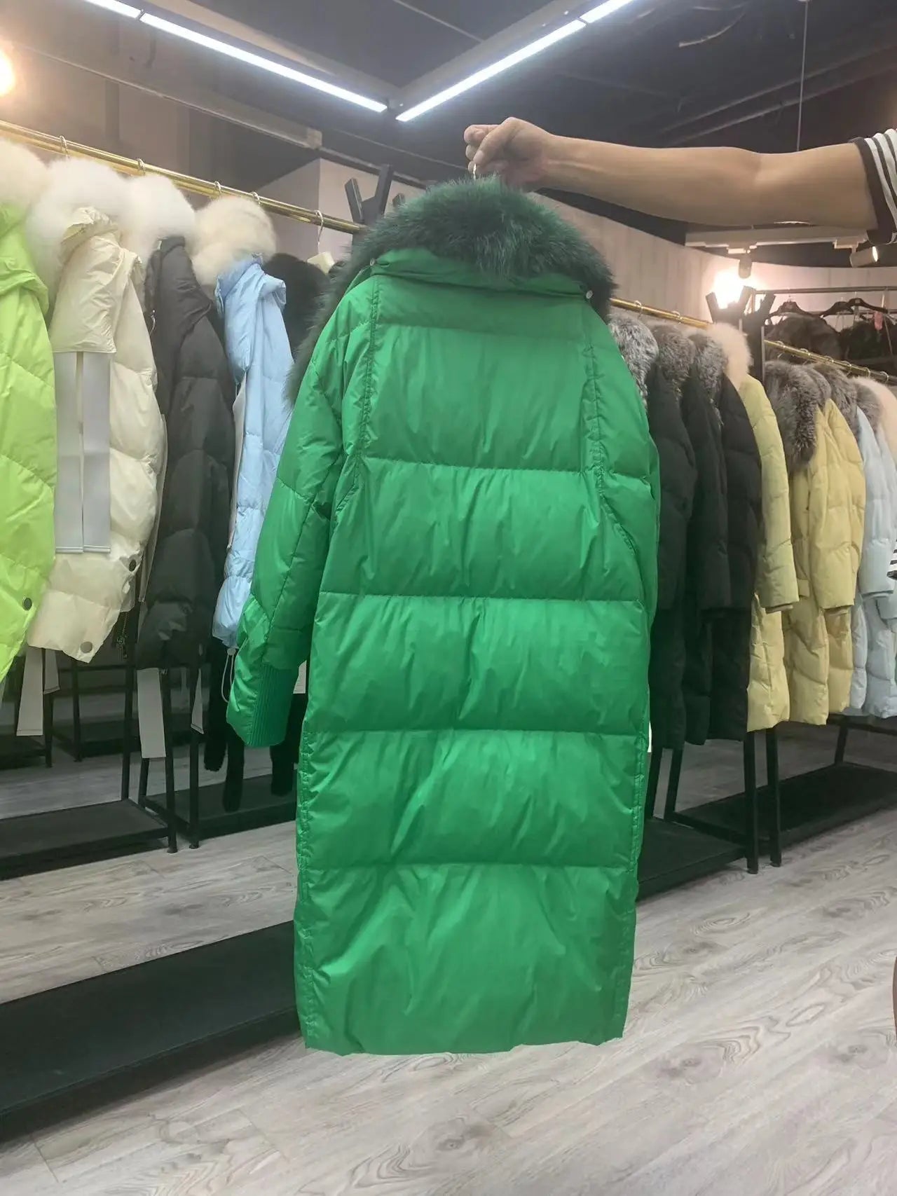 New Winter Coat Women Goose Down Jacket Long Thick Warm Oversized Real Fox Fur Collar Luxury Fashion Outerwear Streetwear