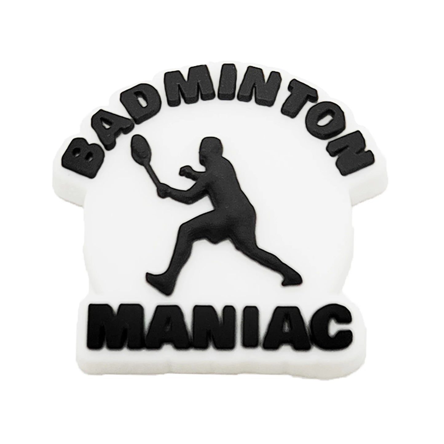 1-9PCS Sport Love Badminton Maniac PVC Shoe Charms For Clogs Pins Fit Wristbands Garden Shoes Button Decorations Kid Gift