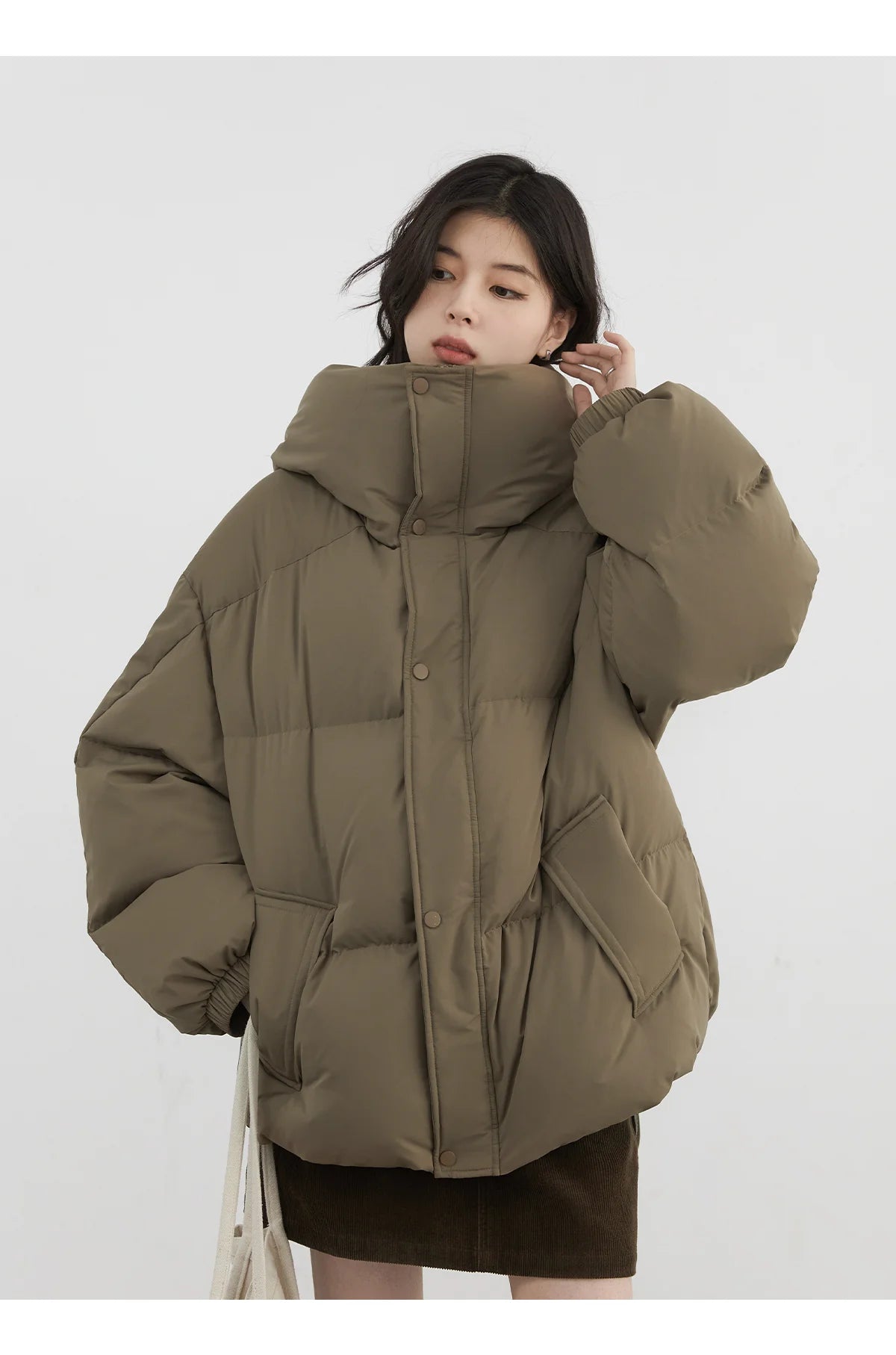 CHIC VEN Women Down Coats New Loose Hooded 90 White Duck Down Down Jacket Female Warm Bread Jacket Autumn Winter 2024
