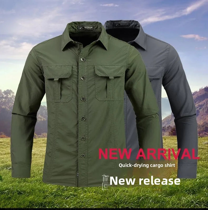 Spring and Autumn Men's New Style Lightweight Breathable shirt tactical multifunctional shirt outdoor long sleeved work shirts