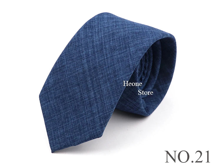 Novelty New Solid Color Ties For Men 100%Cotton Handmade High Quality Necktie Pink Green Orange 6.5cm Skinny Slim Ties Accessory