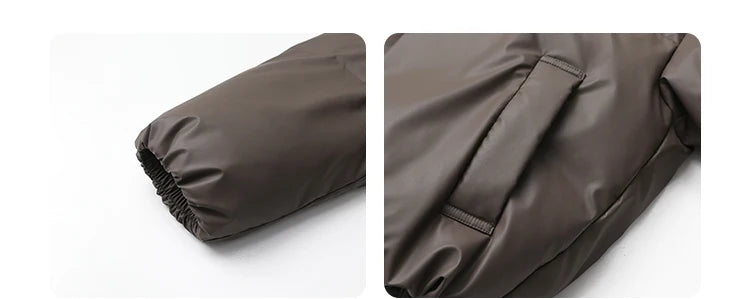 CHIC VEN Women Down Coats Solid Sports Casual Stand Collar PU 90 White Duck Down Ladies Down Jacket Autumn Winter 2025 Clothing