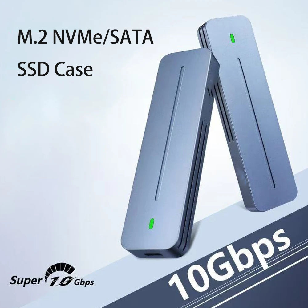 M2 SSD Case NVME SATA with Cover Protector M.2 to USB Type C 3.1 SSD Adapter for NVME PCIE NGFF SATA SSD Disk Box M.2 SSD Case