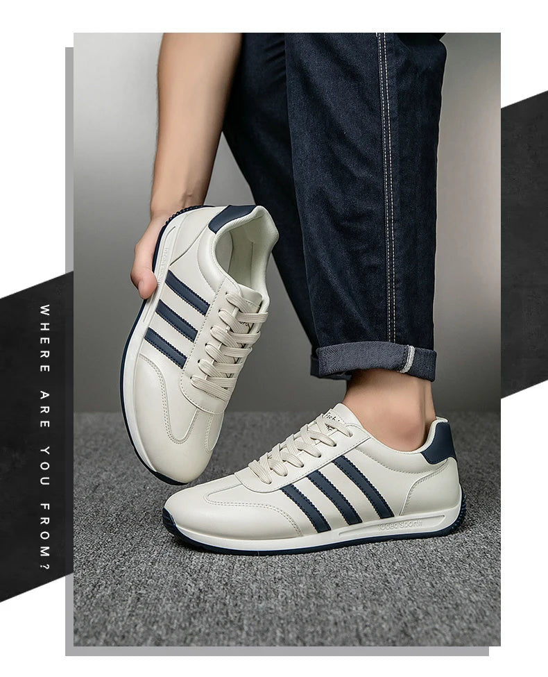 2025Summer Fashion Comfortable Classic New High-Quality Leather Agan Shoes Men's Sneakers Three Colors39-44