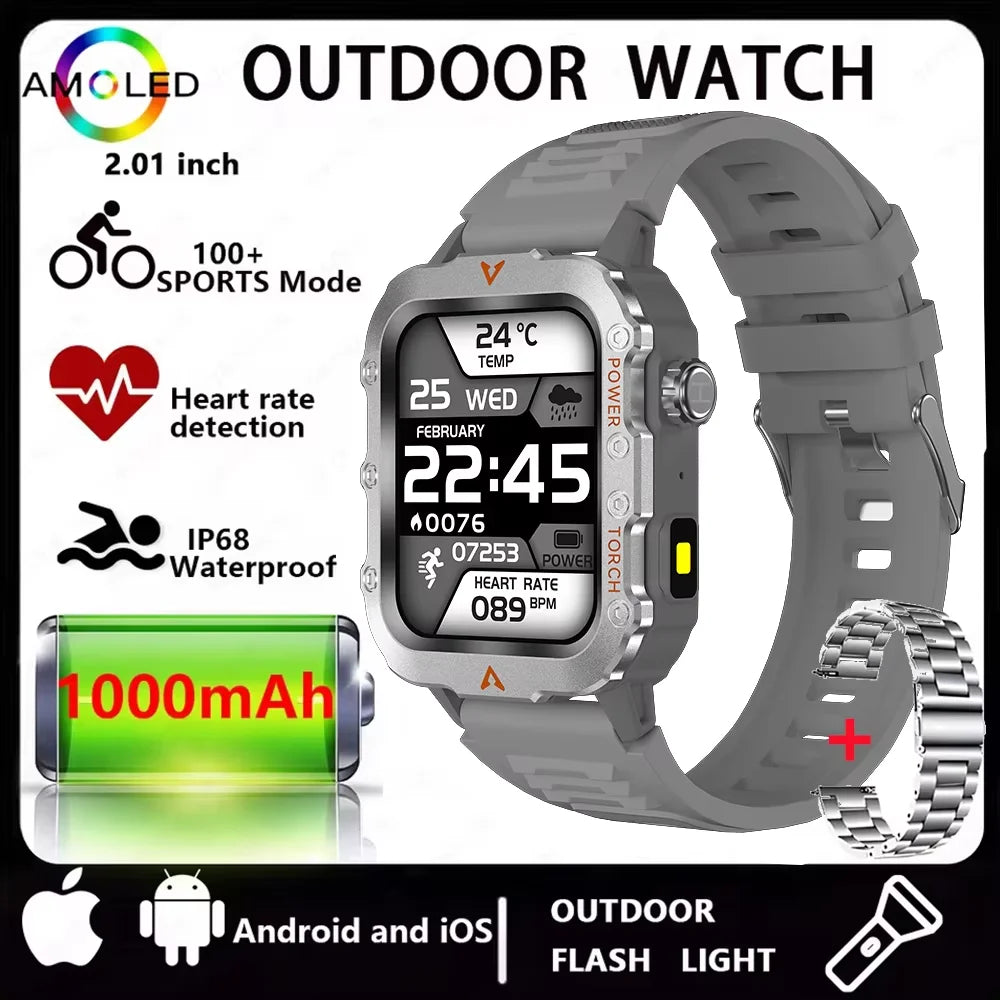 2025 New Millitary GPS Position 1.73"Smart Watch Men 3ATM Waterproof Compass Bluetooth Call Health Smartwatches 100+Sports Modes