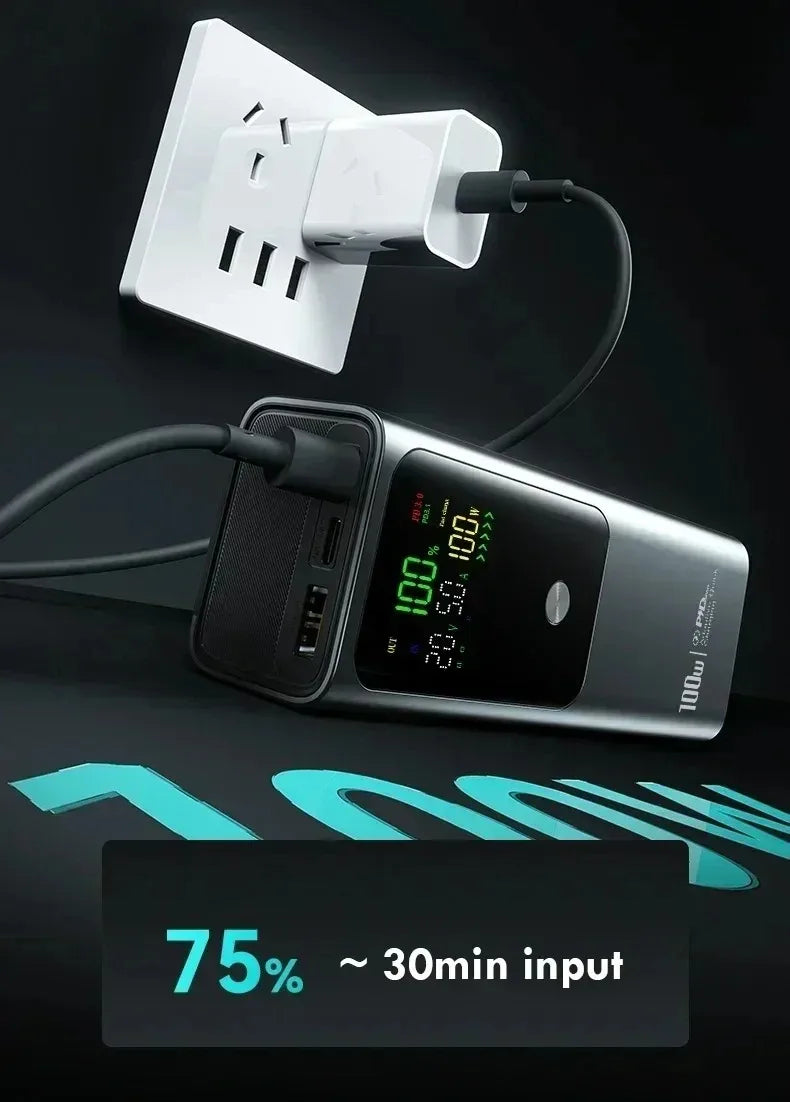 80000mAh Large Capacity External Power 100W Super Fast Charging Mobile Power Can be Charged Laptop Safe Portable Power Bank