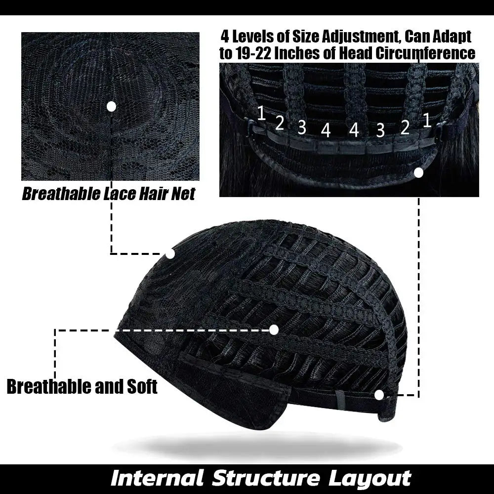 Synthetic 12 Inch Short Bob Black Wig With Bangs for Women Natural Looking Soft Hair Replacement Wigs Velma Kelly Halloween