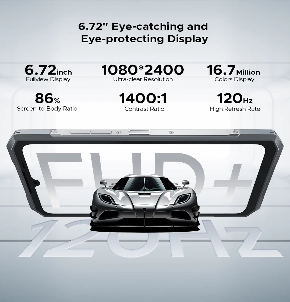 DOOGEE Blade GT Ultra 5G Rugged Phone Dimensity 7300 6.72" 16GB+512GB LED Light Effect Ultra-thin Smartphone