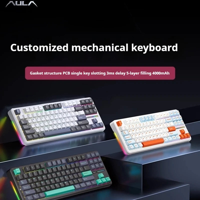 Aula Spider F87 Pro Mechanical Keyboard Wireless Customizable Triple Mode Bluetooth Gaming Esports Computer Side-Engraved Keycap