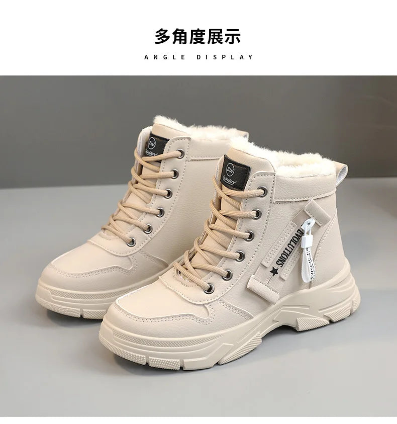 zapatos de mujer Designer Sneakers for Women Casual High Top Shoes Womens Winter Plush Lined Warm Thick Lace-up Sports Shoes