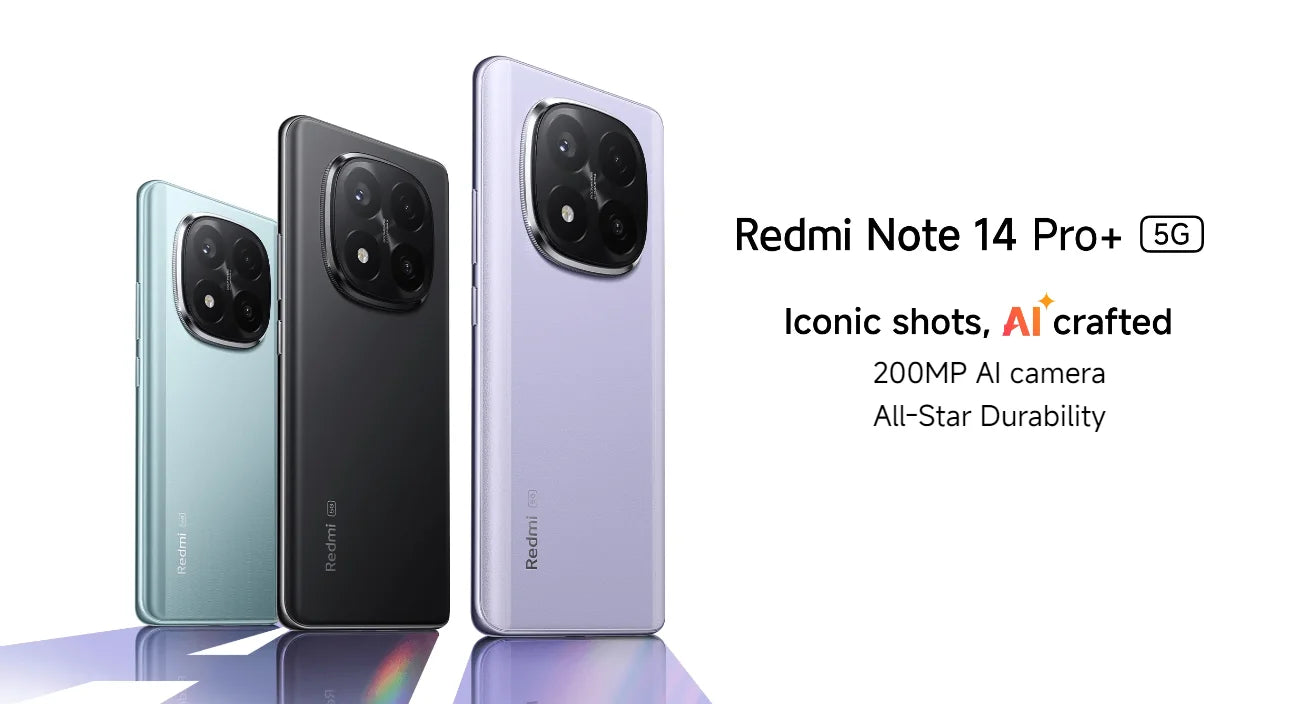 World Premiere Xiaomi Redmi Note 14 Pro+ Plus 5G Global Version Smartphone NFC Snapdragon 7s Gen 3 200MP AI Camera IP68 5110mAh