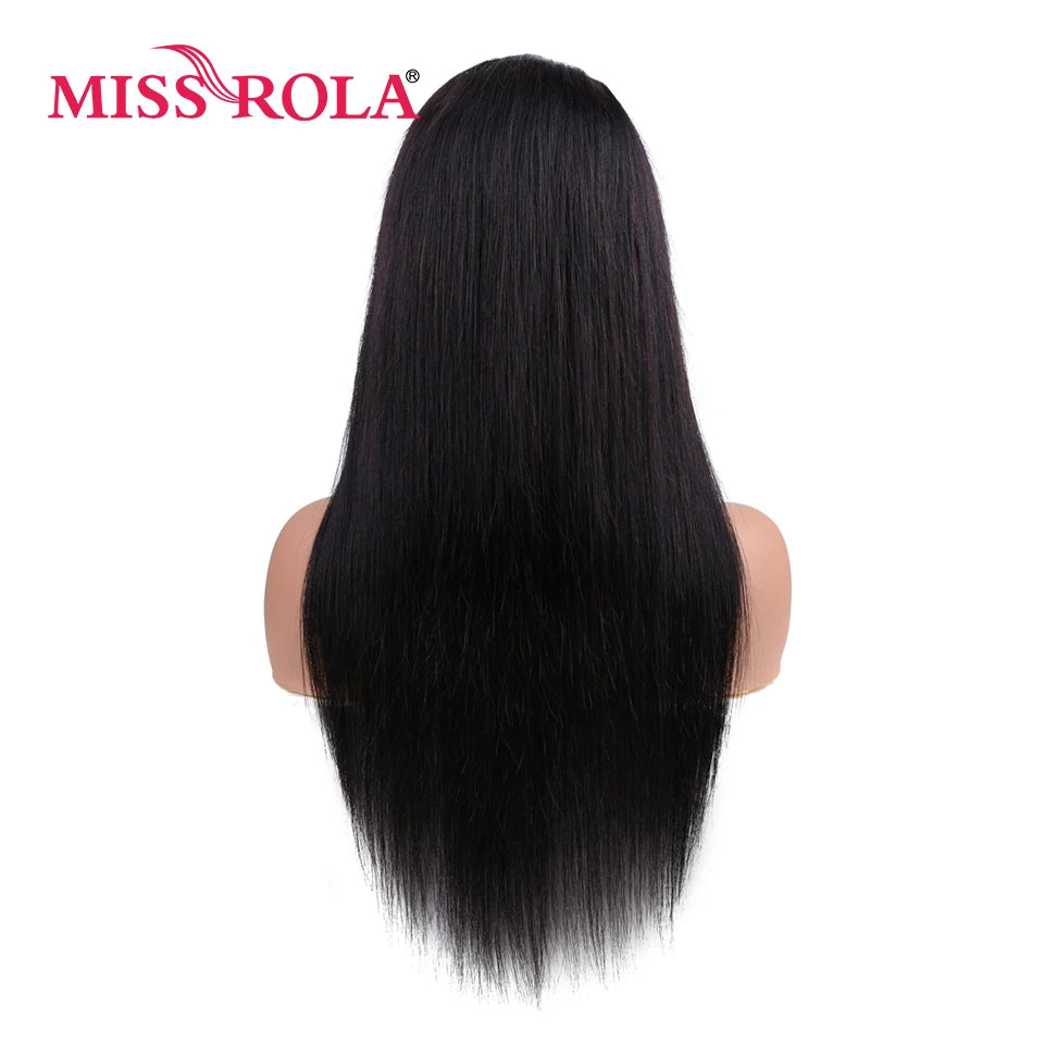 Miss Rola Lace Front Human Hair Wigs Brazilian Remy 100% Human Hair Straight Wig 13*4 Lace Frontal Wig Pre Plucked Middle Ratio