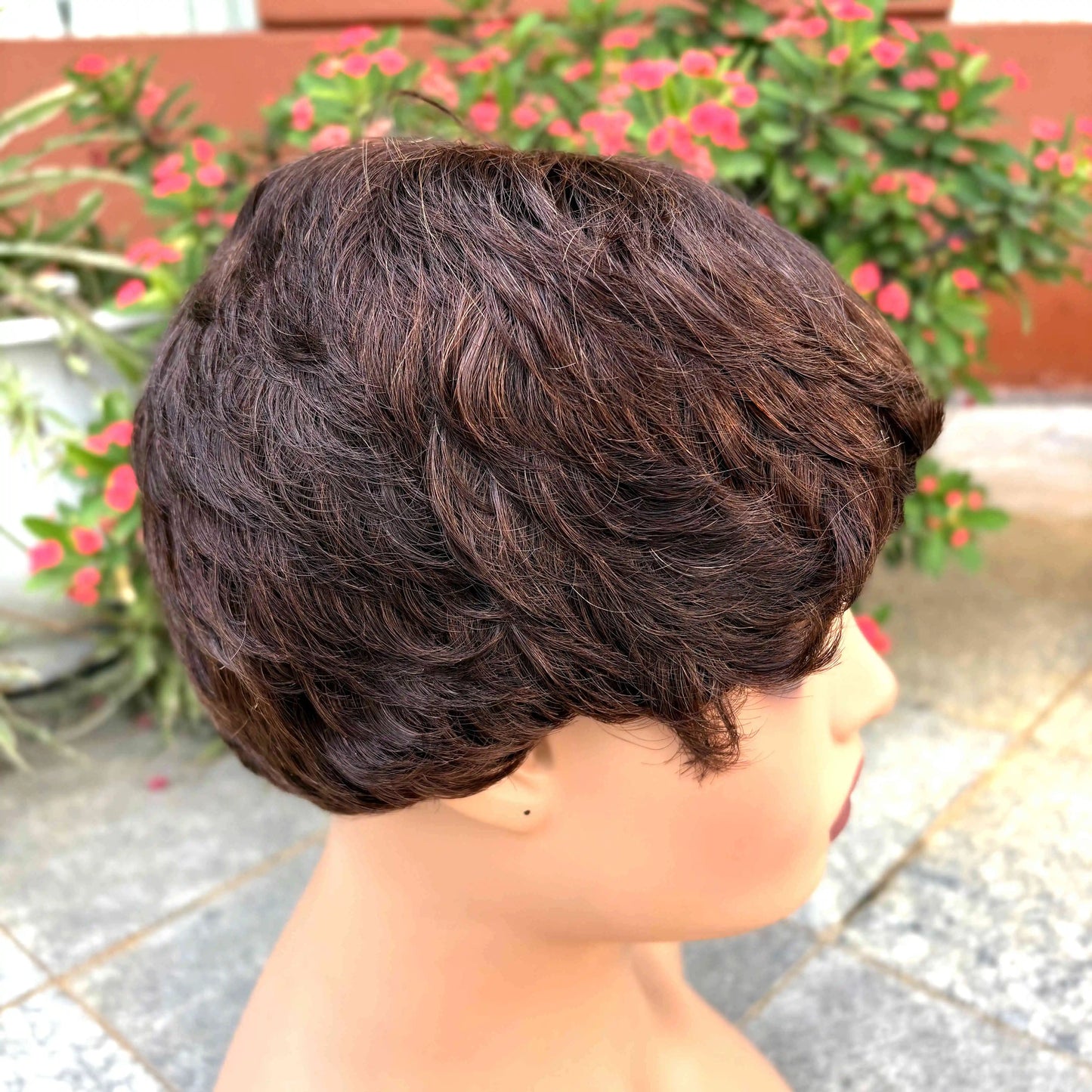 Short Full Machine Made Highlight Pixie Cut Wigs Human Hair Wigs  Colored Bob Wig Brazilian Remy Hair Wigs for Black Women