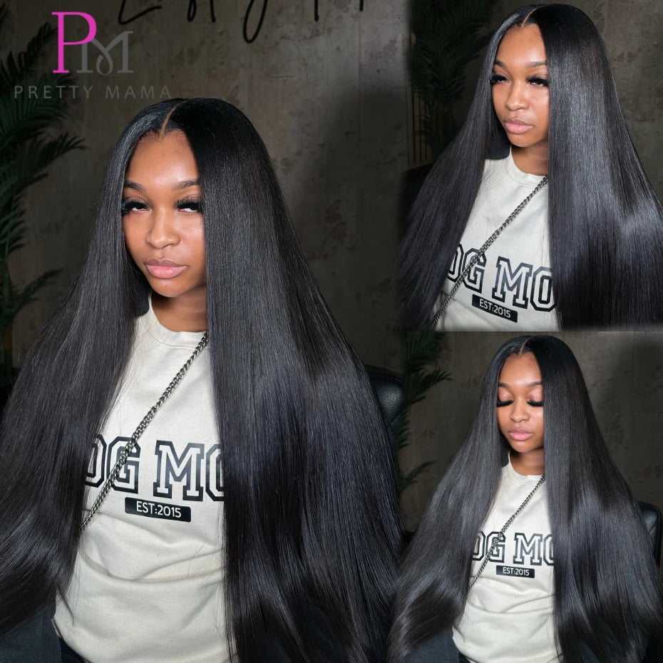 300 Density Human Hair Wigs Bone Straight Raw Vietnamese Lace Frontal Wig SDD Double Drawn Lace Front Wig 2x6 5x5 Closure Wigs