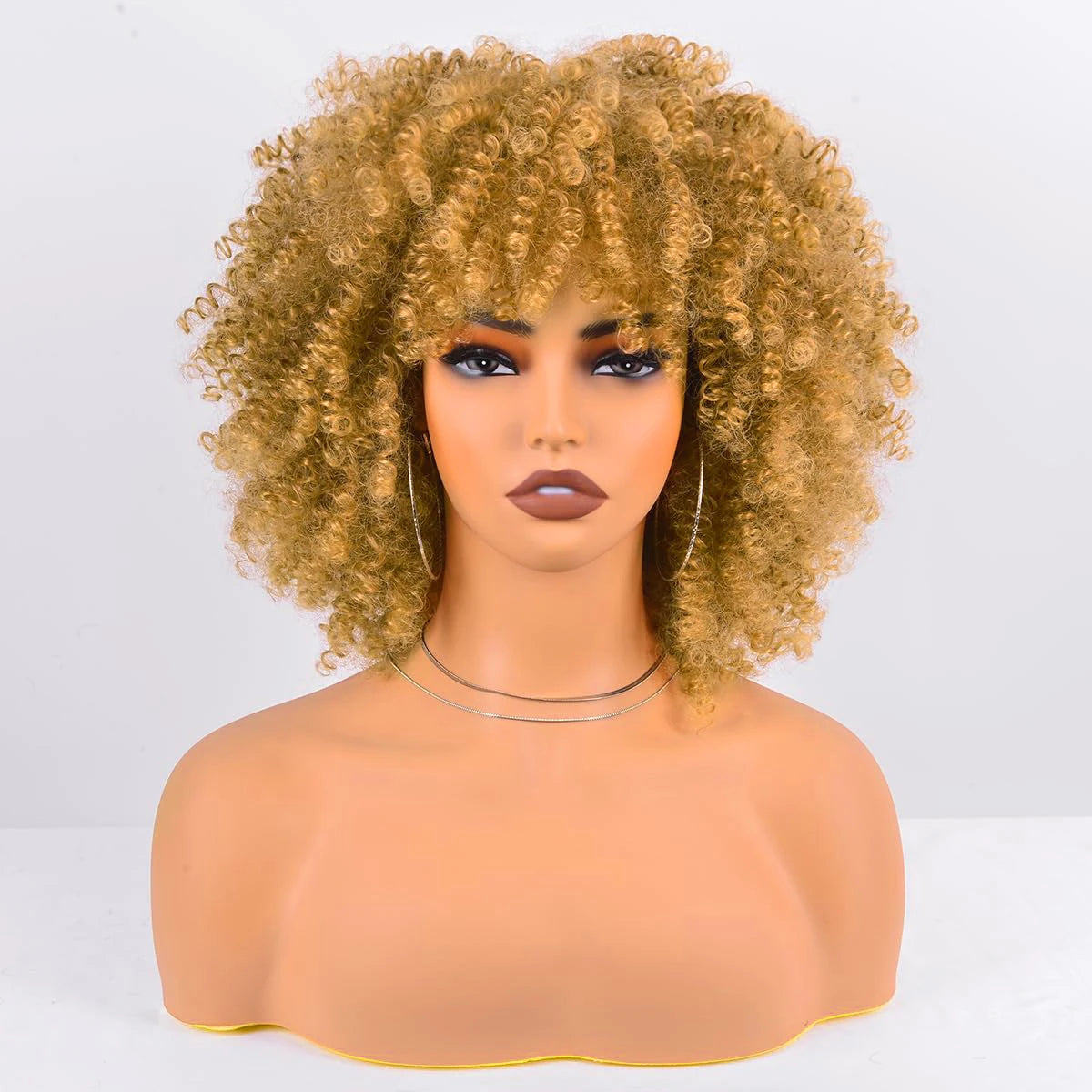 Synthetic Afro Kinky Curly Wigs for Women Kinky Curly Hair Wig, Short Full Wig Afro Bomb Curly Hair for Daily Party Use