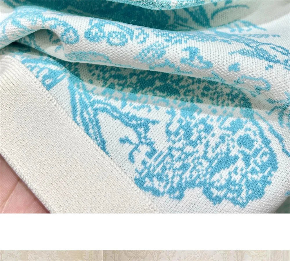 Women's Clothing 2025 Early Autumn New Style Temperament Jungle Jacquard Knitted Cardigan Top+French Elegant Half Skirt Two-Piec