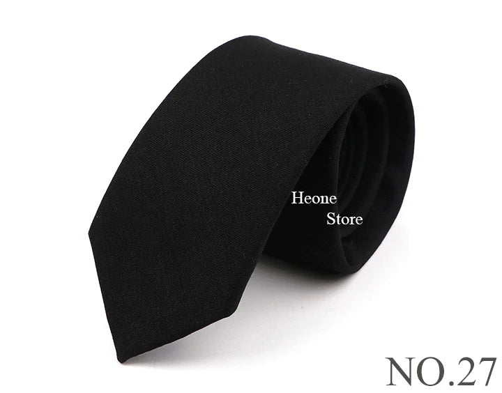 Novelty New Solid Color Ties For Men 100%Cotton Handmade High Quality Necktie Pink Green Orange 6.5cm Skinny Slim Ties Accessory