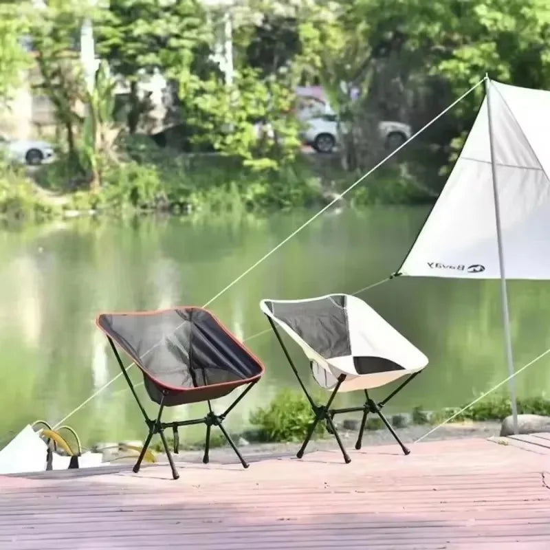 Portable Folding Chair Oxford Fabric Chair Strong Load-bearing Capacity Camping Beach Fishing Backrest Chairs Outdoor Furniture