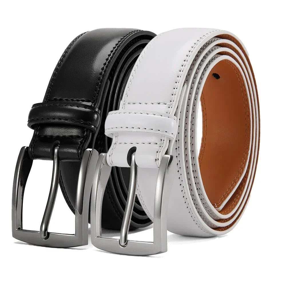 Men's Leather Belt Needle Buckle Belt Trendy New Casual Genuine Leather LONG Large Belts Cowhide Men's Belt Plus Size Men Belts