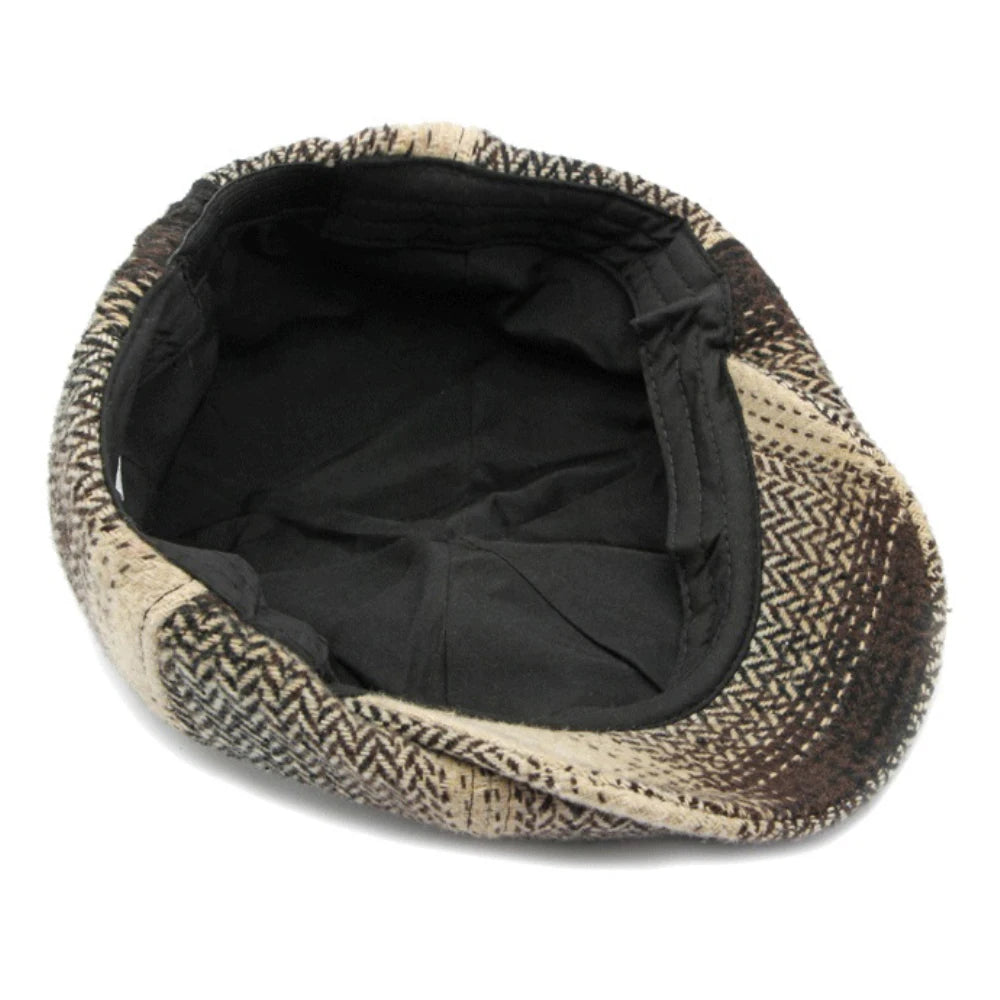 HT4184 Berets Autunm Winter Hats for Men Women Vintage Plaid Artist Painter Octagonal  Beret Hat Male Female Beret Cap
