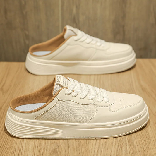 Men's Shoes Four Seasons Outdoor Half Dragging Lazy Casual Versatile One Step Shoes Men's Fashion Slippers Versatile Trendy Anti