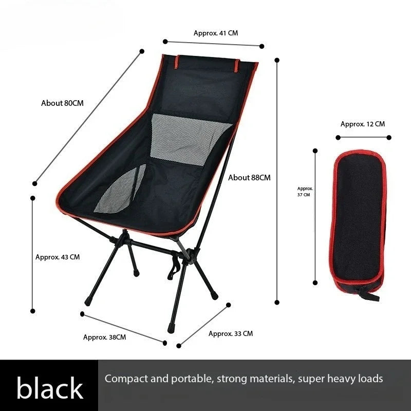 Outdoor Folding Chair Portable Ultralight Oxford Fabric Fishing Moon Chairs Detachable Hiking Camp Lightweight Chair Furniture