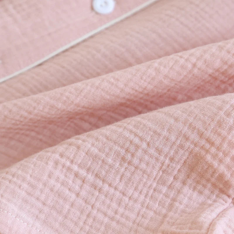 Women's Home Clothes Cotton Spring and Autumn Long Sleeved Long Pants Home Clothes Cardigan Simple Two-piece Pyjamas Set