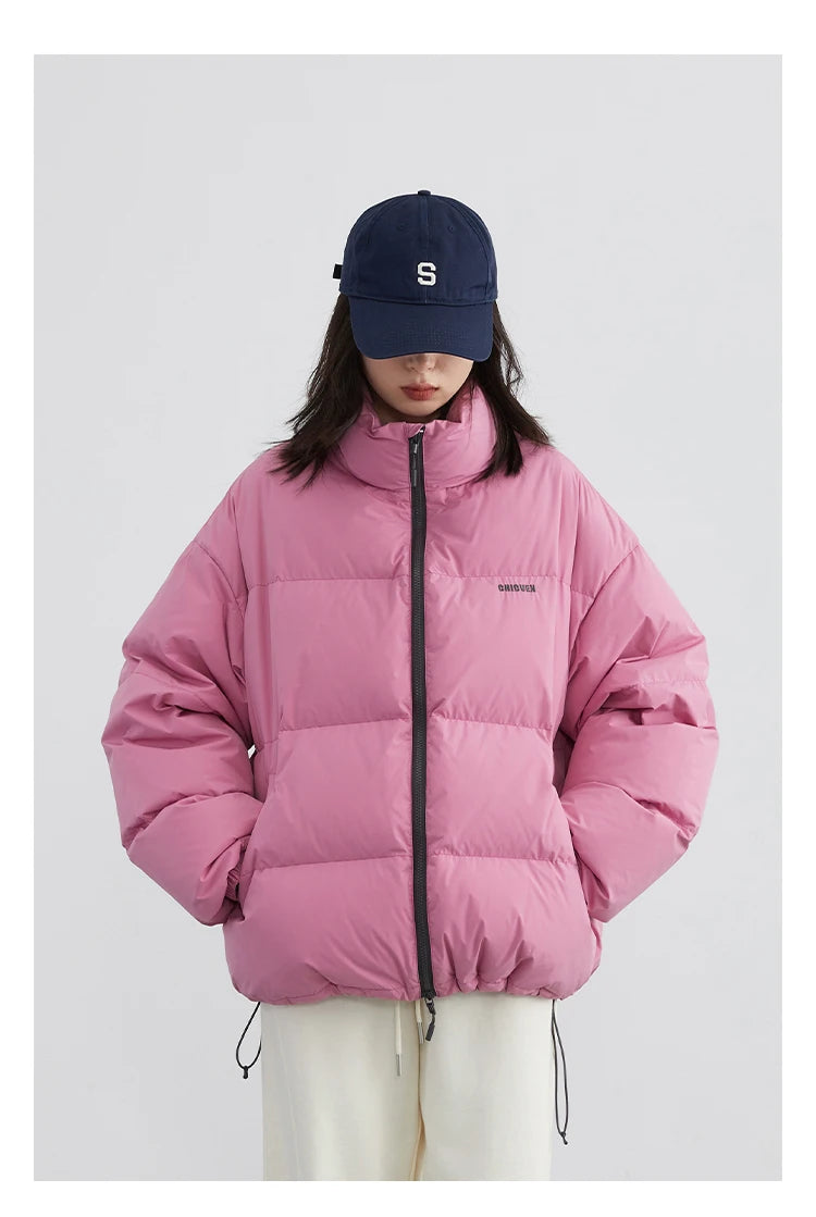 CHIC VEN Women Down Coats Streetwear Solid 90 White Duck Down Stand Collar Female Down Jacket Warm Ladies Overcoat Winter 2024