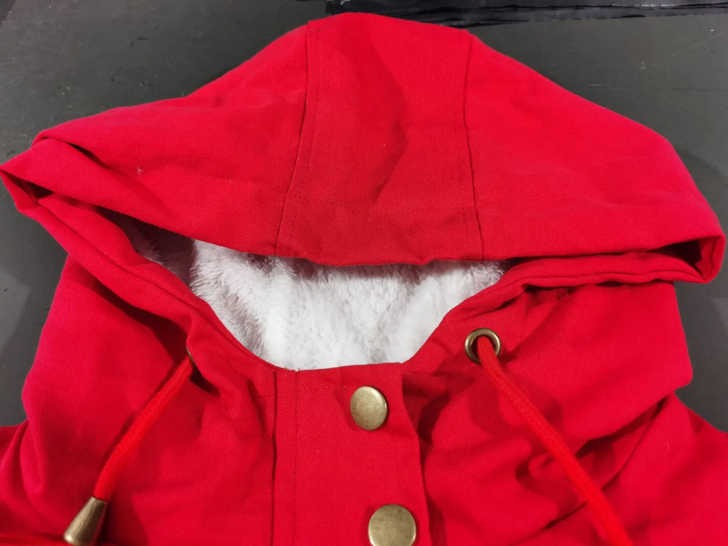 Women's Winter Jacket Warm Solid Plush Thickened Long Winter Coat Outdoor Hiking Hooded Casual Windproof Parka Coat Overcoat