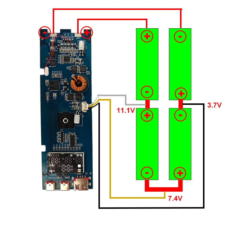 PD100W DIY Battery Charger Case Fast Charging for 4PCS 21700 Polymer 20000mA Battery Power Bank Box for Macbook Need Welding